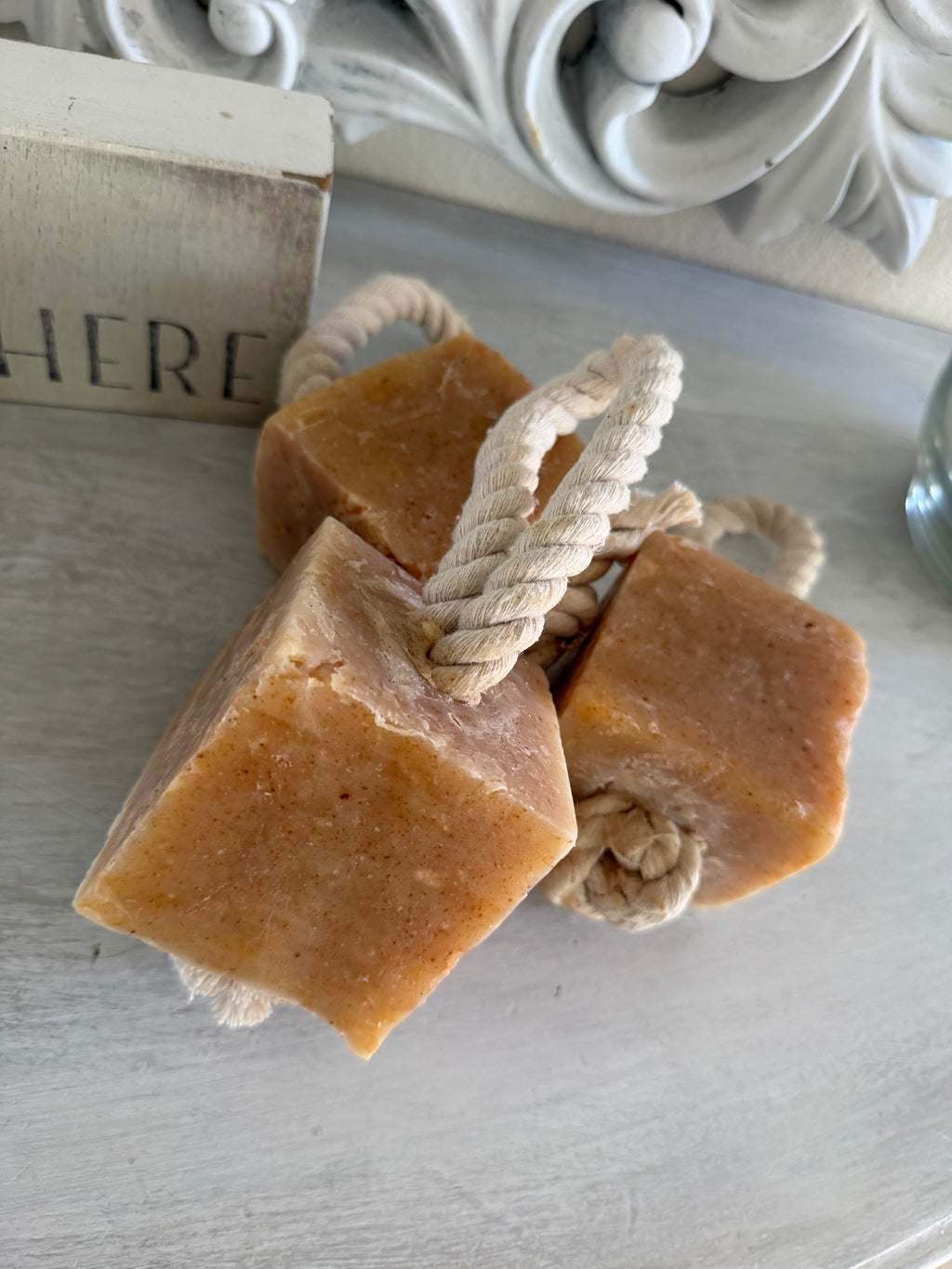 Soap cube 15 ounces of Natural soap on a rope