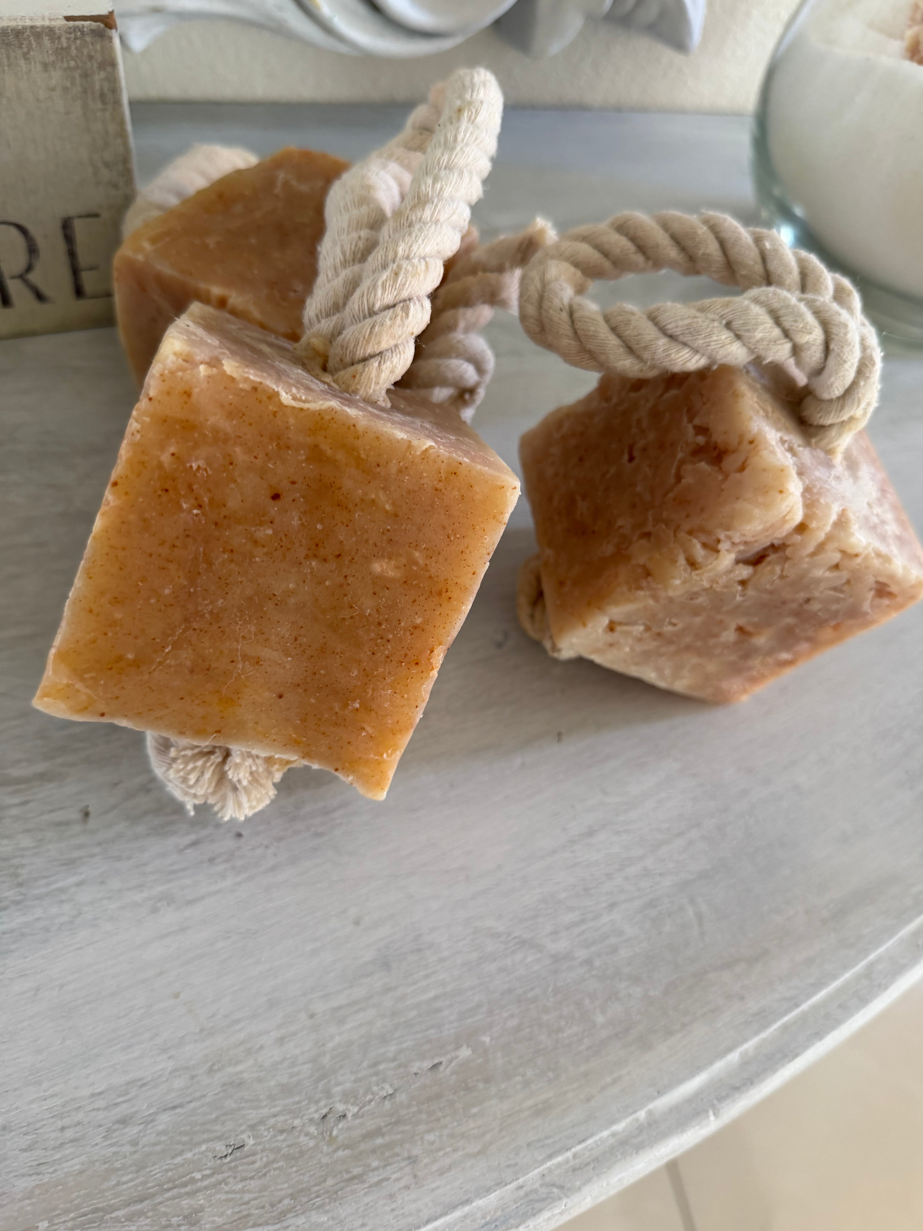 Soap cube 15 ounces of Natural soap on a rope